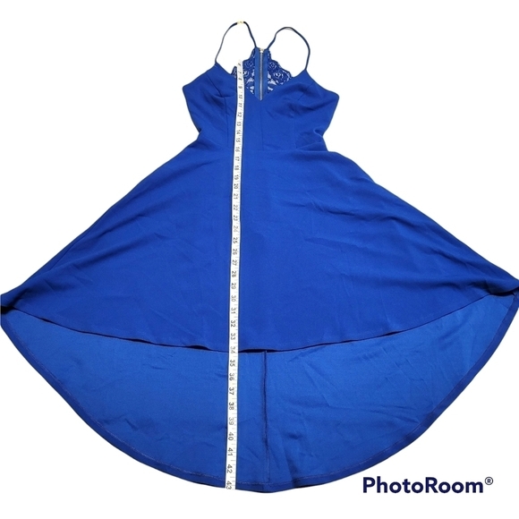 B. Darlin Royal Blue High Low Lace Back Cocktail Party Dress Size 7/8 - Picture 7 of 9